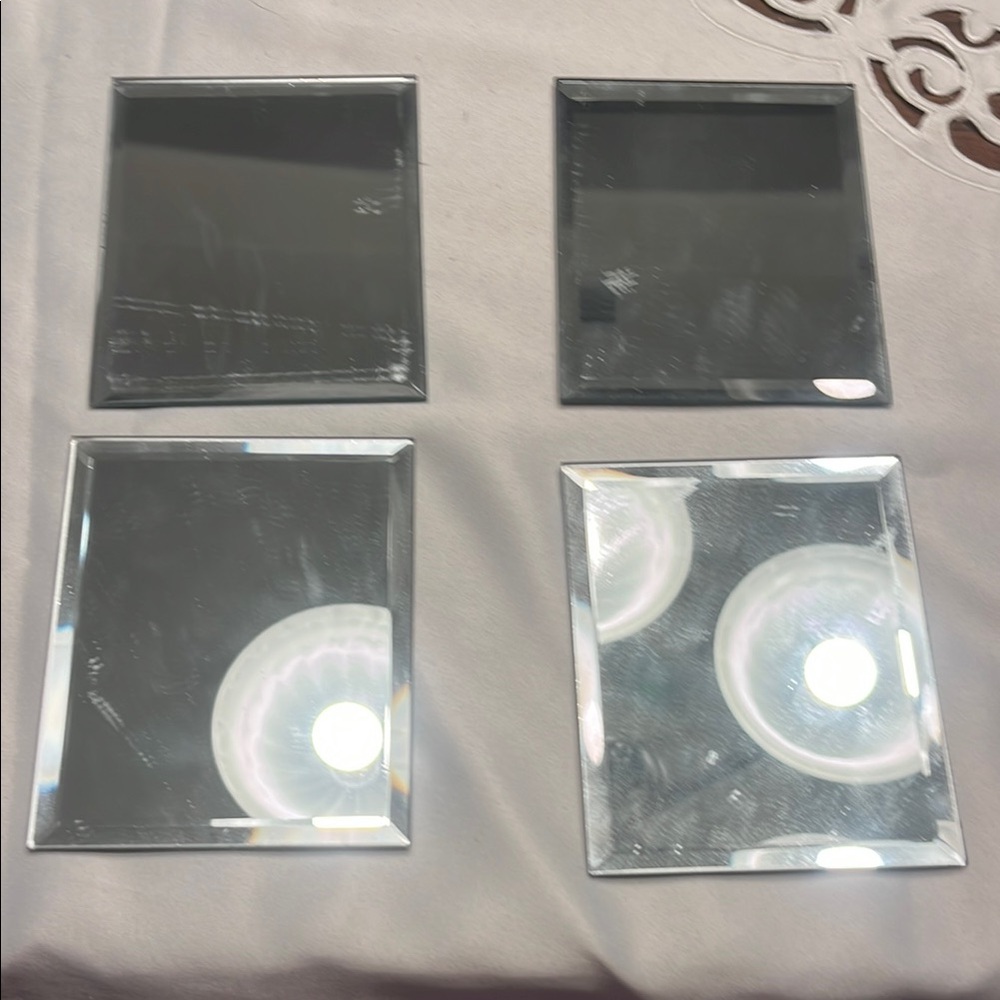 Wedding or other Set of Four Square Glass Mirrors